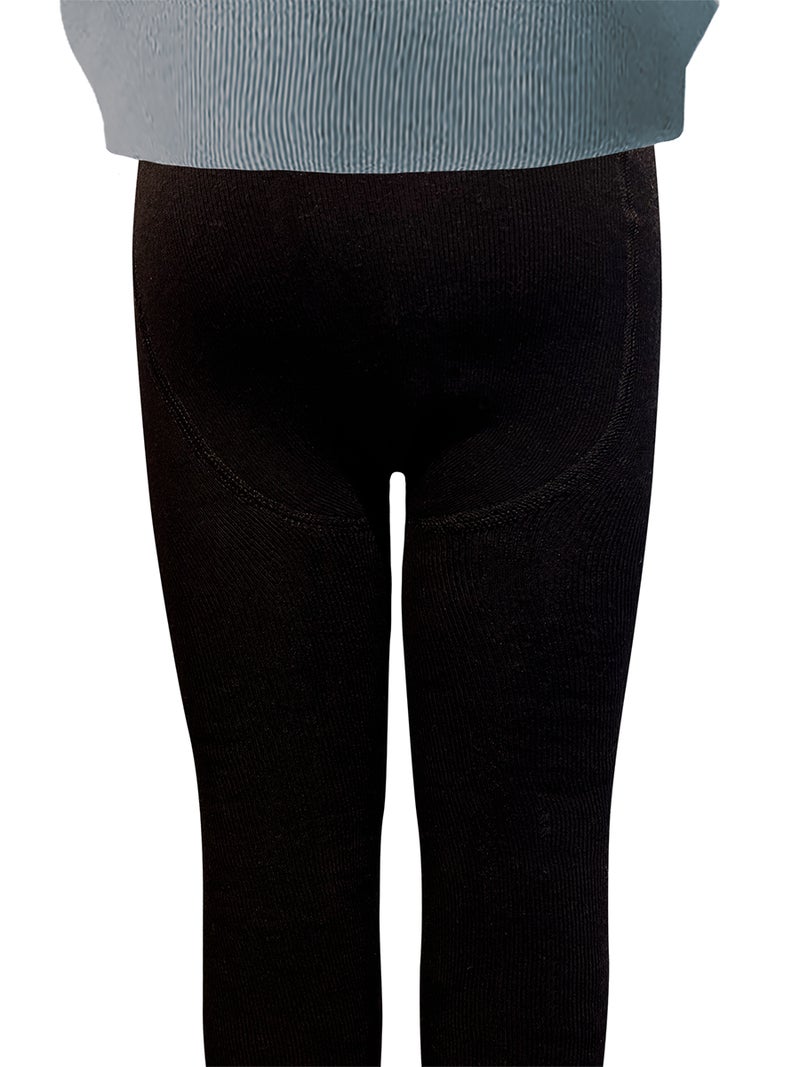Denokids Long Lenght Thick Cotton Black Leggings - Image 2